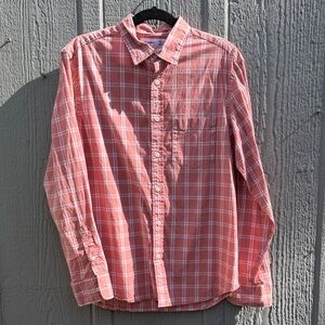 Old Navy Men's Pink Plaid Everyday Shirt Regular Fit Size: M